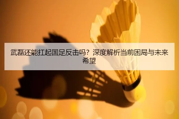 武磊还能扛起国足反击吗？深度解析当前困局与未来希望